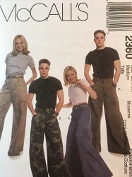 2360 MCCALLS  UNISEX LOOSE FIT WIDE LEG SWEEPER PANTS PATTERN LARGE, MEDIUM